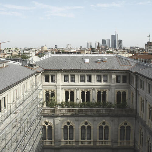 Restauration de la toiture du palais Ca' de Sass à Milan - Italie